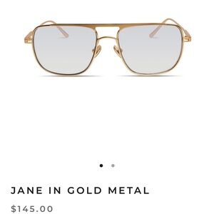 Elisa Johnson Jane Gold Metal Women's Glasses with prescription lenses.